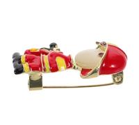 YARNOW Broche Insigne de Pompier Rouge pour Femme, Épingle à Foulard Multifonctionnelle, Accessoire Vintage pour Vêtements, Broche Chic pour Cardigan et Pull, Bijou Fantaisie Élégant,