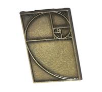 YARNOW Broche Métallique Élégante Design Nombre D'or, Accessoire Polyvalent en Métal, Forme Rectangulaire Vintage pour Occasions Spéciales et Fête des Enseignants
