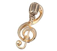 YARNOW Broche Microphone Musique Vintage Épingle Note Musicale Élégante pour Femme Cadeau Anniversaire et Copain Accessoire Mode Polyvalent pour Robes et Vêtements