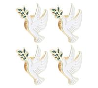 YARNOW Broche Oiseau Blanc en Alliage de Zinc, Lot de 4 Pièces, Design Unique Vintage, Résistance la Décoloration, Présent Élégant pour Paquet et Occasions Spéciales