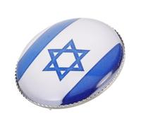 YARNOW Broche Ronde 25 MM en Métal Argenté Drapeau Israël Épinglette Drapeau National Broche Émaillée Israël Accessoire Polyvalent pour Vêtements Paquet Écharpes et Cardigans
