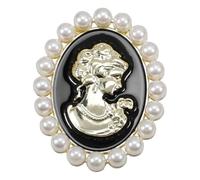 YARNOW Broche Vintage Baroque Grosse Taille en Perles D'imitation, Broche Décorative pour Vêtements et Robes, Accessoire Féminin Élégant pour Fête, Mariage et Usage Quotidien