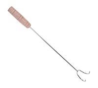 YARNOW Brochettes Acier Inoxydable Avec Manche Bois Spatule à Rôtir Double Crochet Ustensiles Pour Barbecue Et Cuisine Extérieure