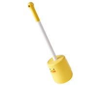 YARNOW Brosse WC Jaune de Canard avec Manche Long et Support, Brosse de Salle de Bain en PP et TPR, Rangement Facile et Gain de Place pour Toilette à Domicile