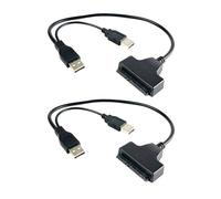 YARNOW Câble Adaptateur Disque Dur Serial Ata vers USB 2.0 480 Mégabits/s | Cuivre et Abs, Port D’alimentation 5v, pour SSD 2,5 Pouces et Disque Serial Ata 2, Migration Rapide