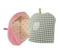 YARNOW Cache-théière Isotherme en Tissu Coton 2pcs pour Maison, Couvre-théière Réutilisable Isolation Thermique, Adapté à Différentes Tailles de Théières