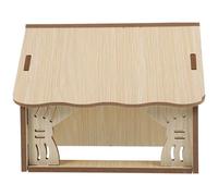 YARNOW Cachette pour Hamster en Bois Naturel Maison Plateforme de Cachette Décoration pour Cage à Hamster Habitat pour Petits Rongeurs en Bois Sûr et Solide et Cobaye