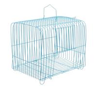 YARNOW Cage de Transport pour Perroquets et Petits Oiseaux Cage Portable en Fil d'acier Résistante à l'usure Taille Moyenne Demi-Circulaire Bleu pour Voyage et Activités en Plein Air