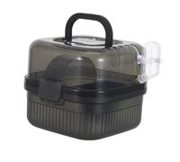 YARNOW Cage de Transport pour Petits Animaux à Double Couche Cage Portable Noire Ventilation Optimale Fond Amovible et Poignée de Transport - pour Hamster Furet et Cochon D’Inde Étui