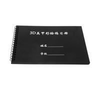 YARNOW Cahier d'exercices de nail art noir - Carnet de croquis de motifs professionnels pour prothésistes ongulaires - Manuel de formation à la peinture acrylique pour l'apprentissage de la