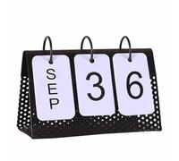 YARNOW Calendrier Perpétuel en Fer Noir Papier, Décoration Créative pour Bureau et Salon, Ornement Maison Élégant et Fonctionnel