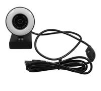 YARNOW Caméra USB sans Pilote 1080p Microphone et Éclairage | Abs Noir, Réglage Tactile à Trois Niveaux, Appels Vidéo Clairs, Câble USB Inclus