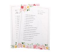 YARNOW Cartes de Jeu de Questions/réponses pour Mariage 20pcs en Papier, Accessoires Créatifs et Uniques, Faciles à Écrire, pour Animations de Fête