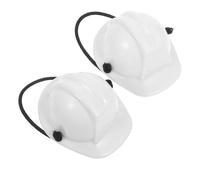 YARNOW Casques de Chantier Miniatures pour Chiens Lot de 2 en Plastique Compact Adapté aux Jeux Extérieurs Blanc