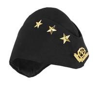 YARNOW Casquette de Capitaine Noire Forme Bateau Motif Étoile Jaune, Chapeau de Marin pour Fêtes Costumées et Danses, Accessoire de Costume pour Adultes, Taille Unique