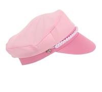 YARNOW Chapeau de Capitaine Élégant et Classique Rose en Polyester Twill, Taille Ajustable pour Cosplay et Sorties en Yacht, Accessoire de Fête Nautique