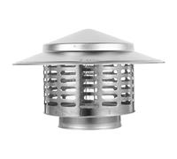 YARNOW Chapeau de Cheminée Extérieur en Acier Inoxydable Argenté, Couvre-conduit Pare-pluie Résistant à L'usure, Protection Solide pour Cheminée en Extérieur