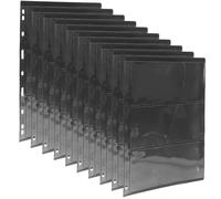 YARNOW Classeur Noir pour Collection de Timbres, 10 Feuilles Pvc Transparentes Double Face, Pages Mobiles pour Album Philatélique, Fournitures de Philatélie, Rangement Solide