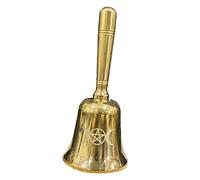 YARNOW Cloche à Main en Laiton à Motif Pentagramme Vintage, Cloche Rituelle Multifonctionnelle, Décoration D’autel Wiccan pour Maison, Bureau Et Cérémonie, Objet Décoratif Unique