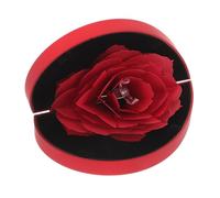 YARNOW Coffret Bague Fiançailles Cœur Forme avec Rose Tournante Boîte Bijoux Romantique pour Mariage Demande Mariage Anniversaire et Saint-valentin