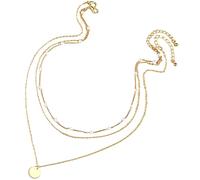 YARNOW Collier à 3 Rangs Ajustable Bijoux de Cou pour Femmes en Alliage Mode Superposable pour Fêtes, Saint-Valentin et Fête des Mères