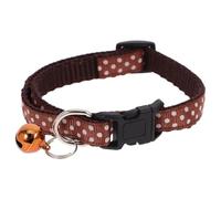 YARNOW Collier à Pois avec Clochette pour Petit Chien et Chaton, Léger et Réglable en PP, Largeur 1cm, Couleur Café, pour Animaux de Compagnie