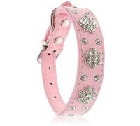 YARNOW Collier À Strass À Motif Floral pour Chiens Accessoires pour Animaux De Compagnie Taille Réglable XS Boucle en Acier Inoxydable
