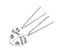 YARNOW Collier Amitié Cœur Alliage Assorti pour Sœurs et Cadeau Graduation et Anniversaire Pendentif Cœur à Assembler pour Fille