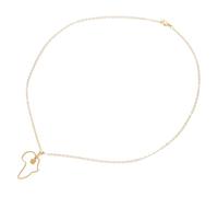 YARNOW Collier Pendentif Carte d'Afrique en Acier Inoxydable Doré Chaîne de Pull Ajourée Collier Africain pour Femmes Longs Bijoux Simples Pendentif Cœur Accessoire Mode