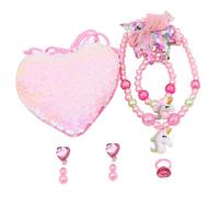 YARNOW Collier pour Fille Licorne en Perles Colorées, Ensemble De Bijoux, Petits Bijoux Fantaisie Garçon Et Filles, Usage Quotidien Fête Anniversaire