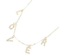 YARNOW Collier Ras du Cou en Acier Inoxydable Pendentif Lettre Orné de Cristaux Chaîne Fine Argentée Accessoire de Clavicule Élégant pour Saint-Valentin et Occasions Spéciales
