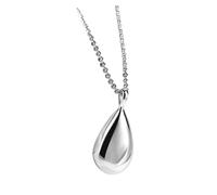 YARNOW Collier Urne Funéraire Goutte D'eau Pendentif Inoxydable Collier Diffuseur de Parfum pour Femmes Bijoux Commémoratifs Usage Quotidien Chaîne 2,4 Mm 50 Cm Acier