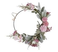 YARNOW Couronne de Fleurs Artificielles Suspendue Rose en Plastique et Fer Apparence Réaliste et Longue Durée pour Décoration Intérieure et Extérieure de Mariage