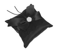 YARNOW Coussin Porte-alliances Sécurisé Mariage Alliance en Polyester Noir avec Ruban Élégant et Moderne pour Cérémonies en Plein Air
