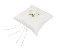 YARNOW Coussin pour Alliances Mariage Blanc en Tissu Dentelle de Fleur Élégante et Coton PP Doux pour Cérémonie de Fiançailles et Mariage Vintage