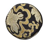 YARNOW Coussin Rond en Coton Noir Léger pour Bol Chantant Tibétain et Bol Sonore Bouddha, Accessoire Traditionnel pour Décoration de Temple Bouddhiste ou Maison