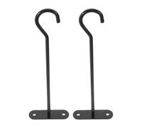 YARNOW Crochets Muraux Noirs pour Pots de Fleurs Suspendus en Métal, Support pour Pot de Fleurs D'extérieur, Grand Format 18 X 12,5 X 2,2 Cm, Lot de 2 Pièces, Accessoire Jardinage Patio
