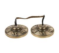 YARNOW Cymbales de Yoga en Cuivre Pur Petites, Carillons à Double Percussion Motif Six Syllabes Sacrées, Instrument de Musique Spirituel pour Contemplation et Cérémonie Religieuse