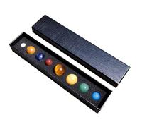 YARNOW Décor de Planète en Pierre 8 Pièces Ensemble Minéral des Huit Planètes du Système Solaire Décoration de Bureau Compacte et Éducative Ornement Naturel Lumineux pour Espace de