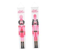 YARNOW Décoration de Noël Bannière Casse-Noisette 1 Paire Suspendue pour Portes Intérieures et Extérieures en Matériau Résistant pour Fêtes de Noël