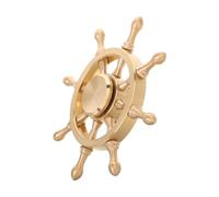 YARNOW Décoration Gouvernail de Navire en Laiton Compact, Ornement Rotatif Artisanal, Objet Décor Marin pour Bureau et Maison, Accessoire Nautique Unique,