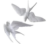 YARNOW Décoration Murale Extérieure 2 Statues D'hirondelles en Résine Blanche, Décoration Polyvalente et Facile à Suspendre pour Toute Pièce Maison