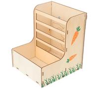 YARNOW Distributeur de Nourriture 2-en-1 en Bois pour Petits Animaux, Mangeoire à Foin Lapin et Cobaye, Support Suspendu Fixe pour Cage, Accessoires pour Chinchillas et Rongeurs
