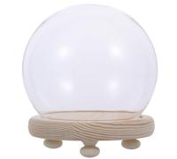 YARNOW Dôme en Verre Borosilicate pour Affichage de Fleurs Séchées, Contenant Décoratif Couvercle, pour Étagères et Pièces à Vivre