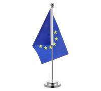 YARNOW Drapeau de Bureau Union Européenne Design Élégant en Polyester avec Support Ambiance Festive Assurée pour Décoration de Table Classe
