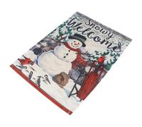 YARNOW Drapeau de Jardin en Lin Décoratif de Noël Motif Classique Bonhomme de Neige, Décoration Extérieure pour Fêtes et Jardin