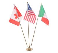 YARNOW Drapeau en Tissu Polyester avec Base Stable en Acier Inoxydable Coupe du Monde Design Gain de Place de Bureau Usa Mexique Canada pour Conférences et Bureaux