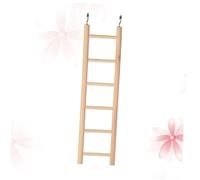 YARNOW Échelle à Perroquet Naturelle en Bois 6 Marches 28x7 Cm Crochets Métalliques, Suspendu pour Cage D’Oiseaux Petits Perroquets Calopsittes et Perruches, Accessoire Ludique