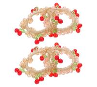 YARNOW Élastiques à Cheveux en Cristal Artificiel avec Breloques Cerises et Paillettes Brillantes, Lot de 4 pour Maintien Doux et Sécurisé Lors du Sport ou Voyage Couleur Aléatoire