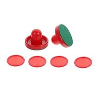 YARNOW Ensemble 8 Pièces Accessoires Hockey sur Air 2 Pousseurs Rouges 76mm 2 Coussinets Feutre 4 Palets Rouges 51mm pour Table Hockey Air, Kit Remplacement Jeu Salle de Loisirs